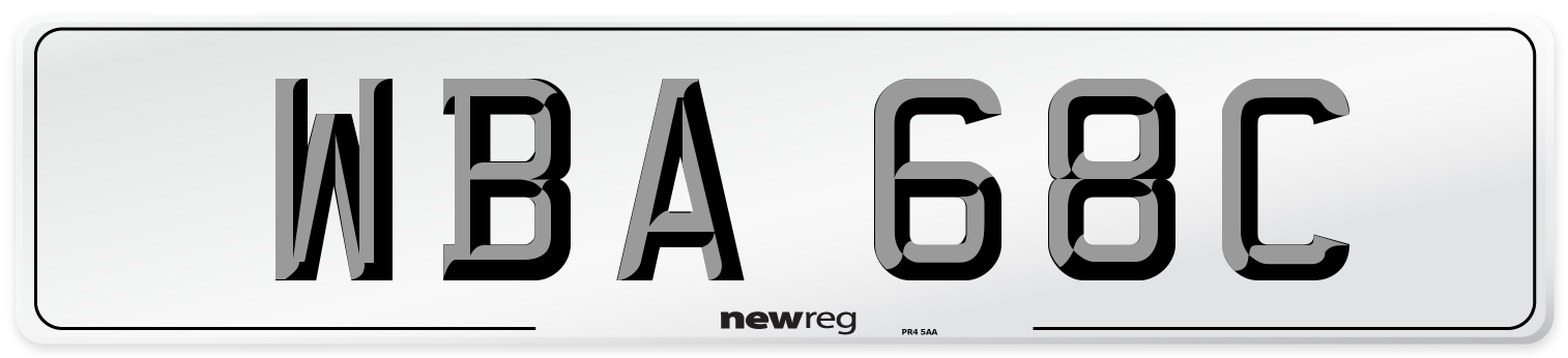 WBA 68C Number Plate from New Reg